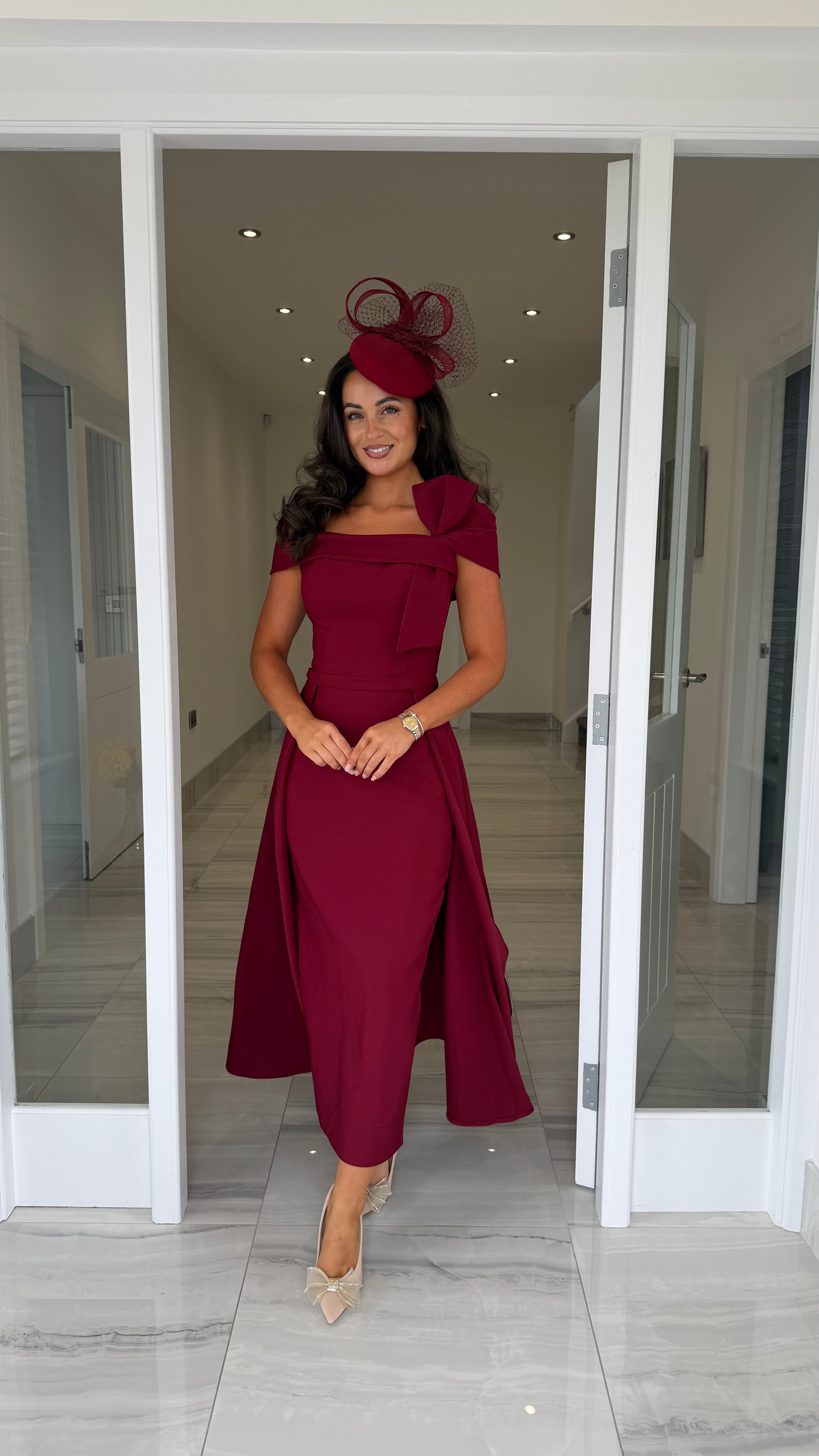 Premium Collection Burgundy Fitted/Skater Dress – Kirsty's Kloset