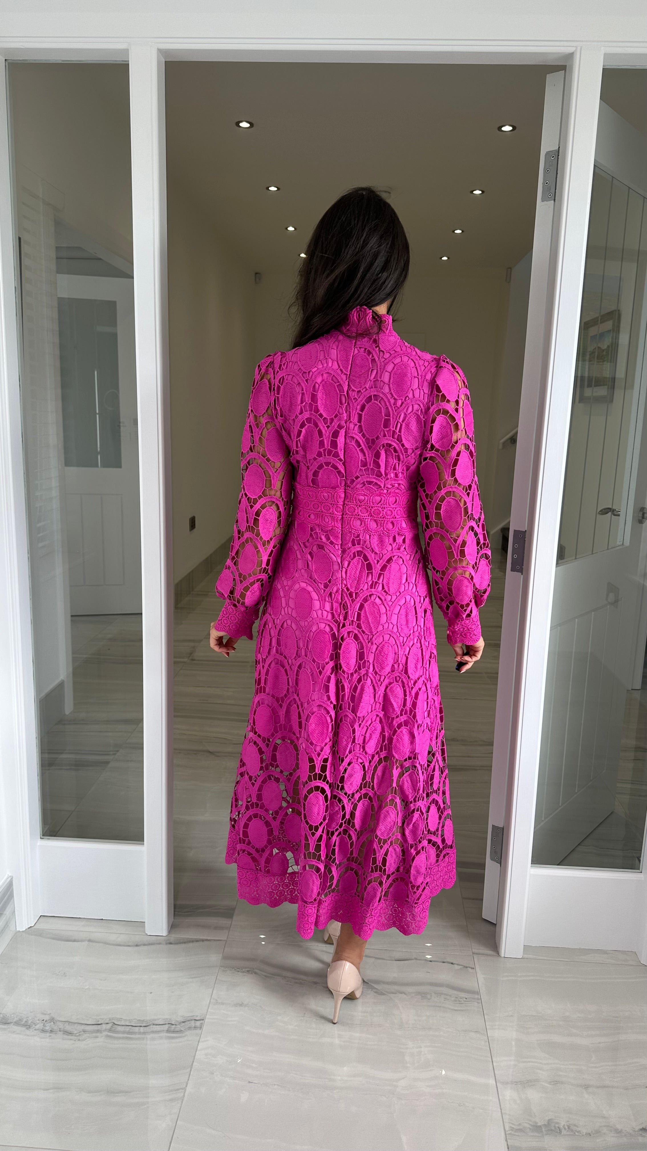 magenta dress lace Glitter-Tulle Long Magenta Prom Dress C1407 Magenta / 00