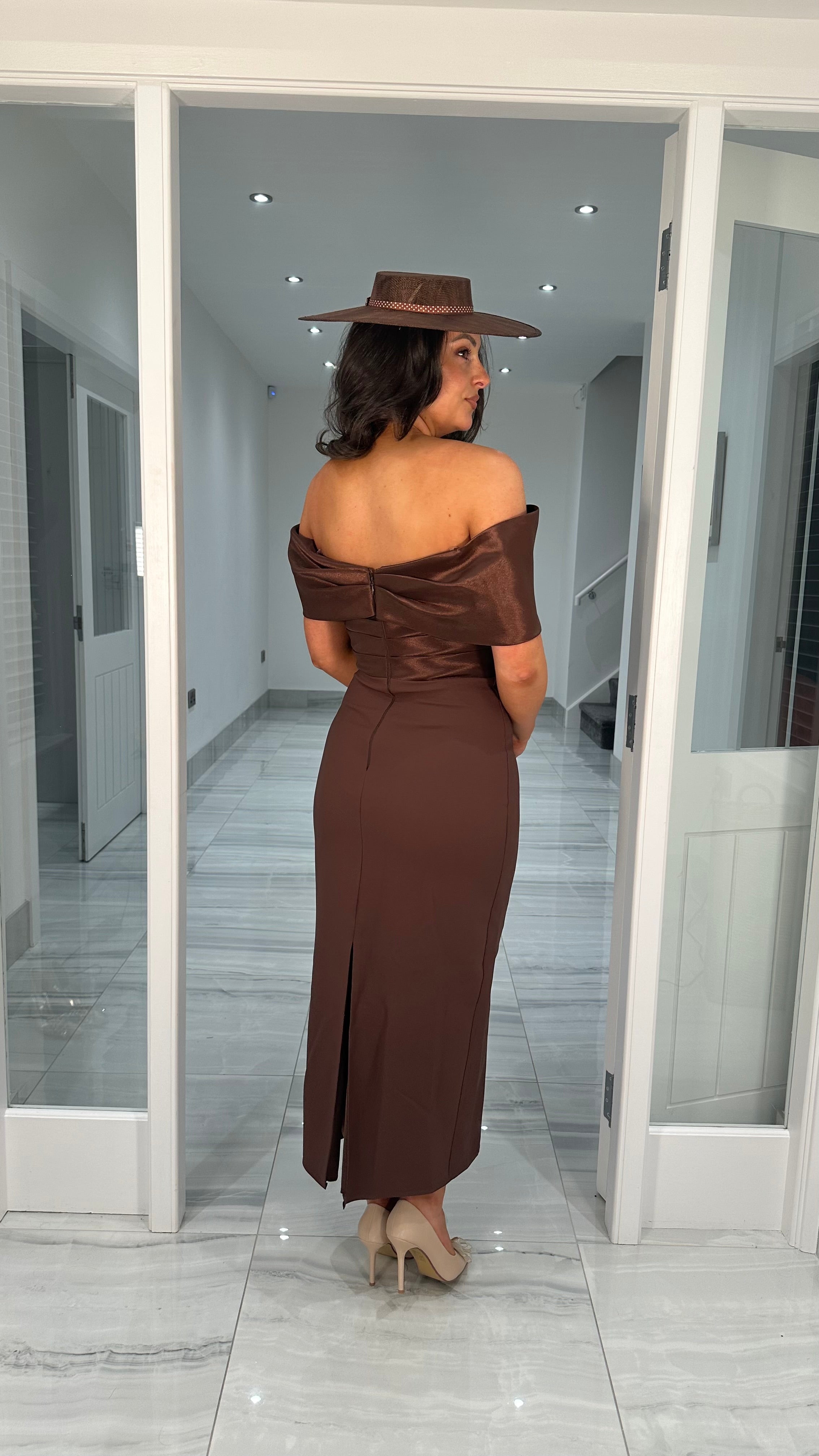 brown bow dress MINI BOW MAXI DRESS IN DARK BROWN | CULT MIA