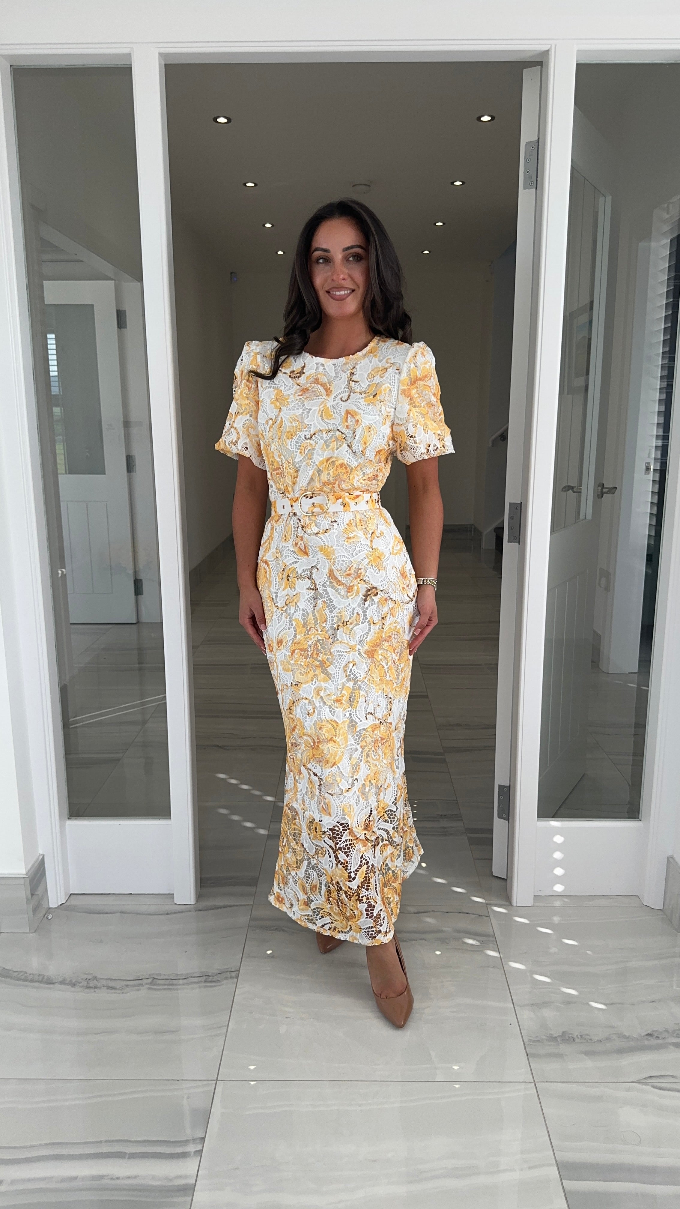 Lemon Floral Lace Midi Dress Kirsty's Kloset Lemon Floral Lace Midi Dress Kirsty's Kloset