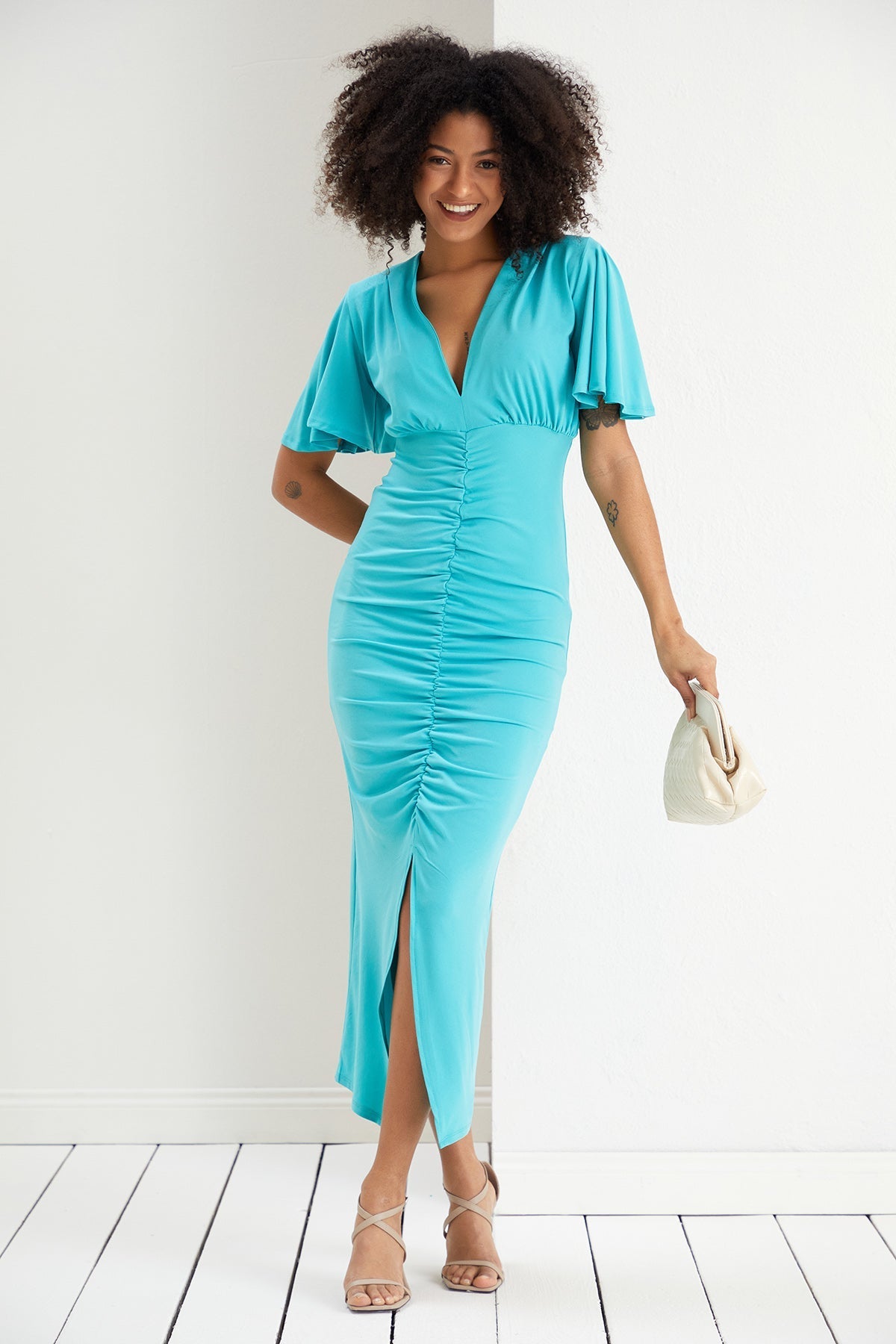 Mint hotsell ruched dress